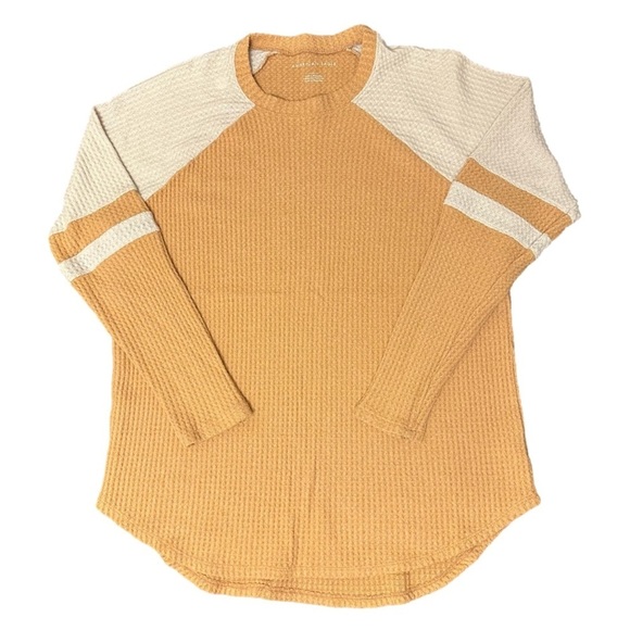 American Eagle Outfitters Sweaters - AMERICAN Eagle AE Women’s Mustard Yellow Waffle Knit Sweater M Medium